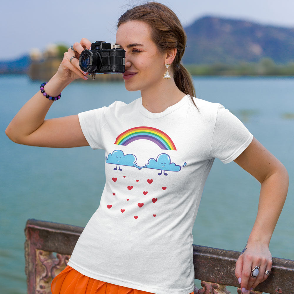 T-Shirt (w) Rainbow Clouds