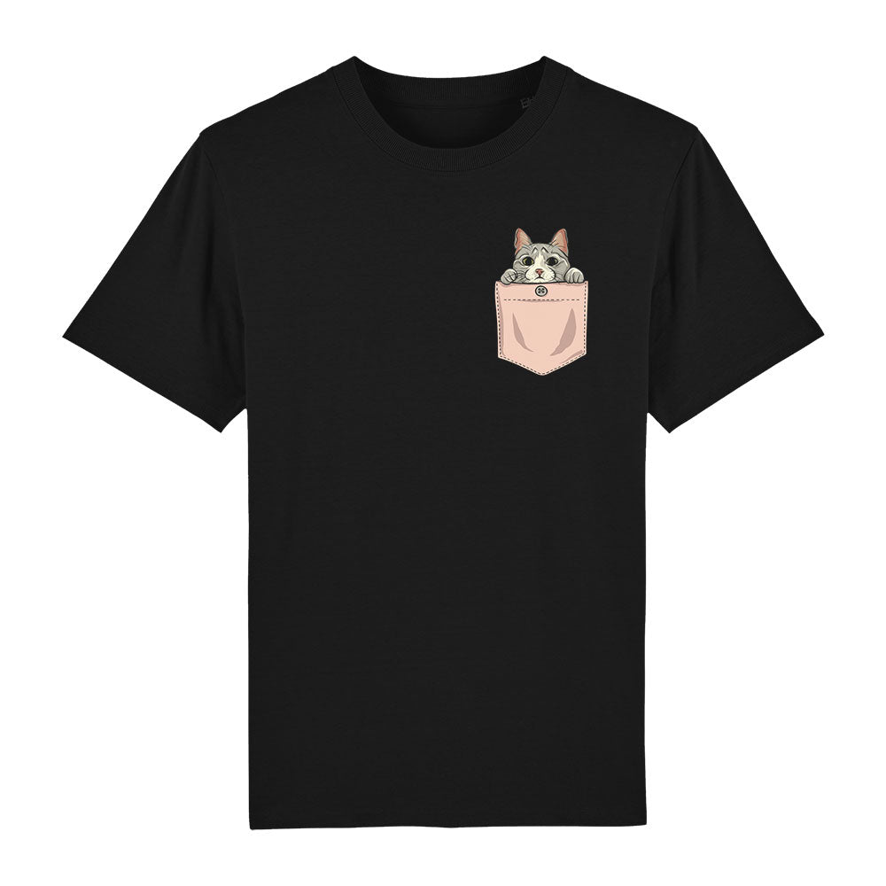 T-Shirt Cute Cat Pocket