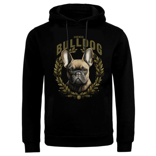 Hoodie French Bulldog Beige black