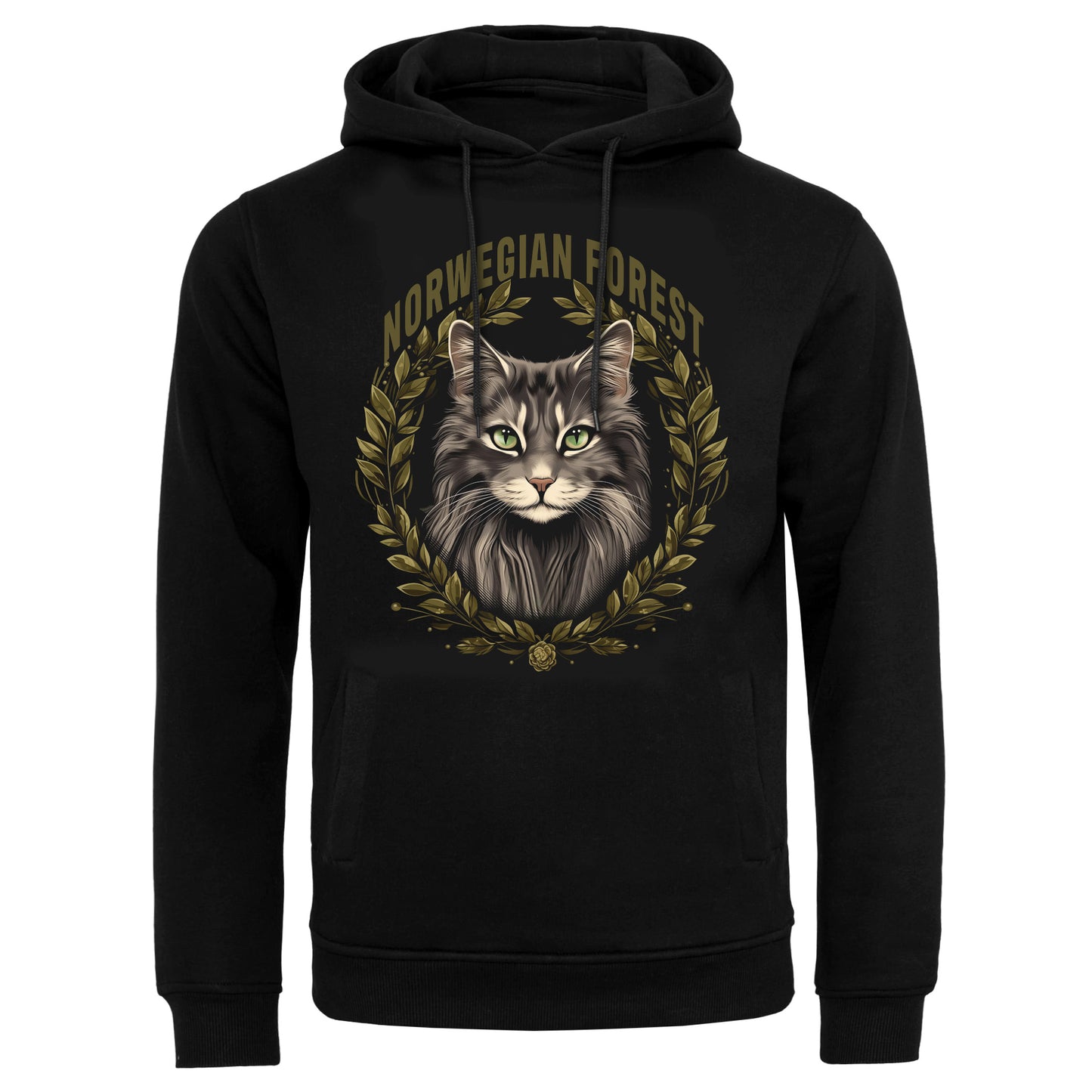 Hoodie Norwegian Forest Cat black