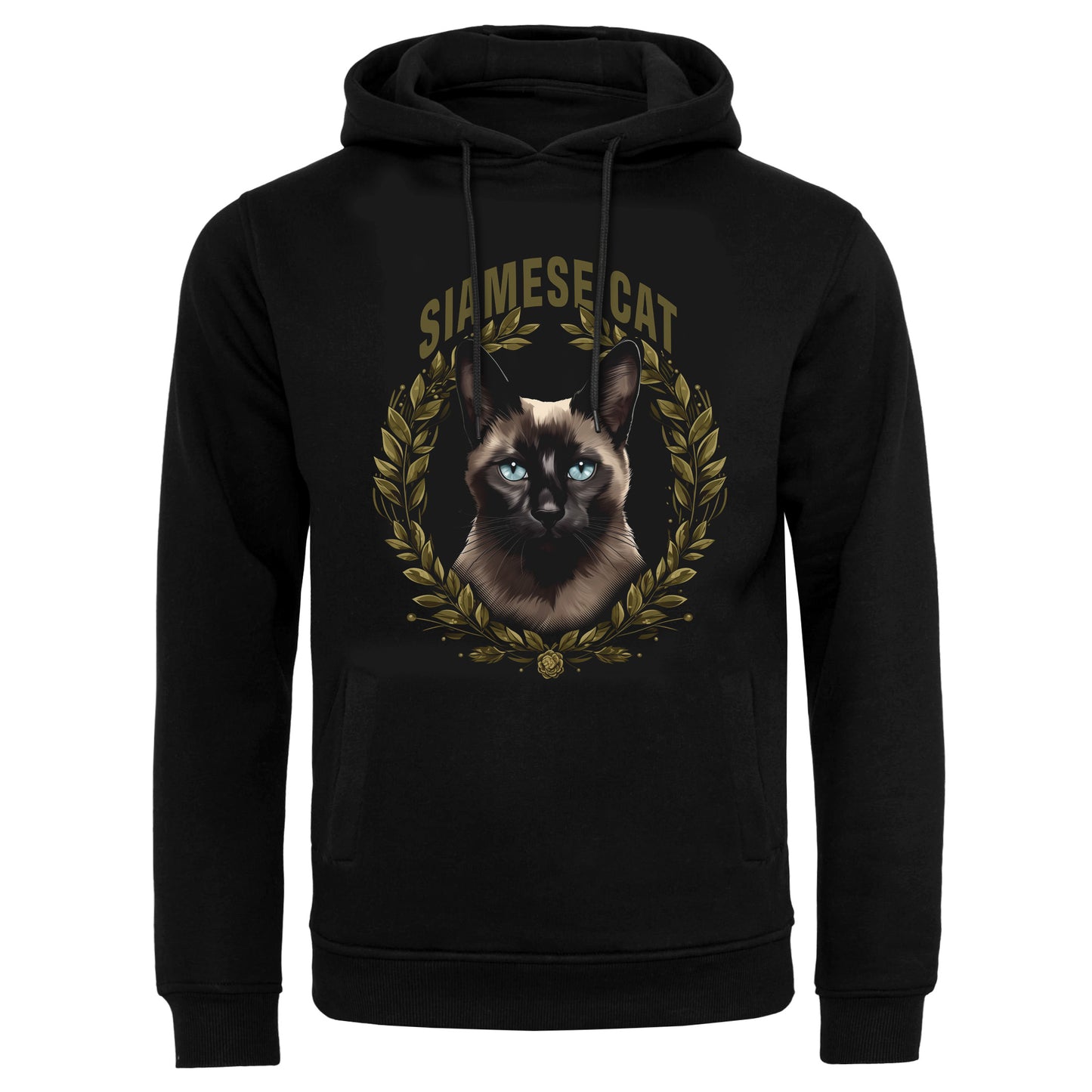 Hoodie Siamese Cat black